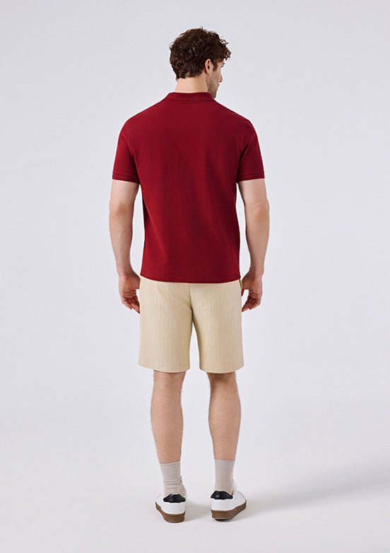 ELLESSE - 6SM5044 Erkek Koyu Kırmızı Polo Yaka T-Shirt