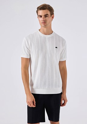 ELLESSE - 6SM5057 Erkek Beyaz Triko T-Shirt