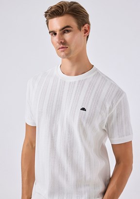 ELLESSE - 6SM5057 Erkek Beyaz Triko T-Shirt
