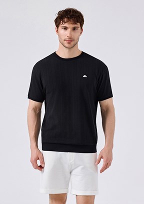 ELLESSE - 6SM5057 Erkek Siyah Triko T-Shirt