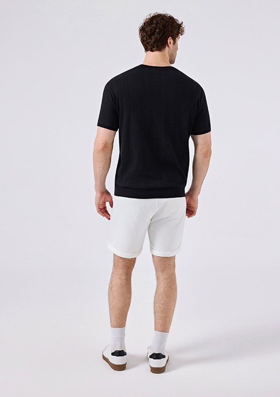 ELLESSE - 6SM5057 Erkek Siyah Triko T-Shirt