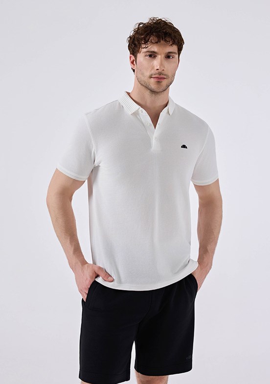 ELLESSE - 6SM5062 Erkek Beyaz Polo Yaka T-Shirt