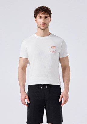 ELLESSE - 6SM5065 Erkek Beyaz Baskılı T-Shirt
