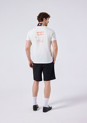 ELLESSE - 6SM5065 Erkek Beyaz Baskılı T-Shirt