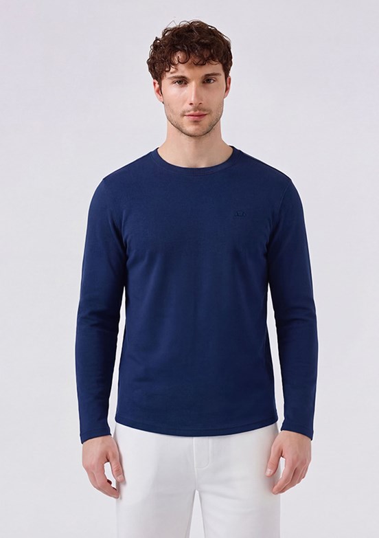 ELLESSE - 6SM5066 Erkek Lacivert Uzun Kol T-Shirt