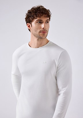 ELLESSE - 6SM5066 Erkek Beyaz Uzun Kol T-Shirt