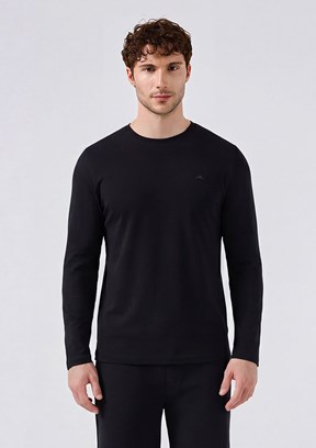 ELLESSE - 6SM5066 Erkek Siyah Uzun Kol T-Shirt