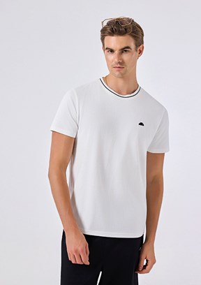 ELLESSE - 6SM5058 Erkek Beyaz Triko T-Shirt
