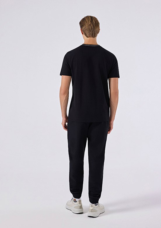 ELLESSE - 6SM5058 Erkek Siyah Triko T-Shirt