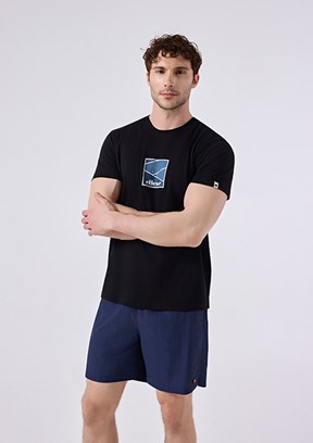 ELLESSE - 6SM5025 Erkek Siyah Baskılı T-Shirt