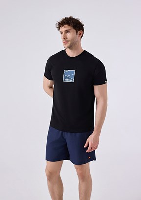 ELLESSE - 6SM5025 Erkek Siyah Baskılı T-Shirt