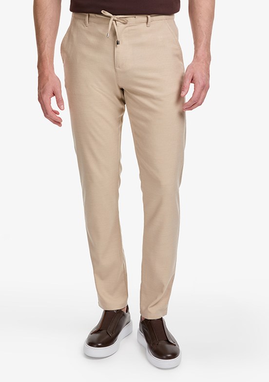 PİERRE CARDİN - Erkek Bej Slim Pantolon