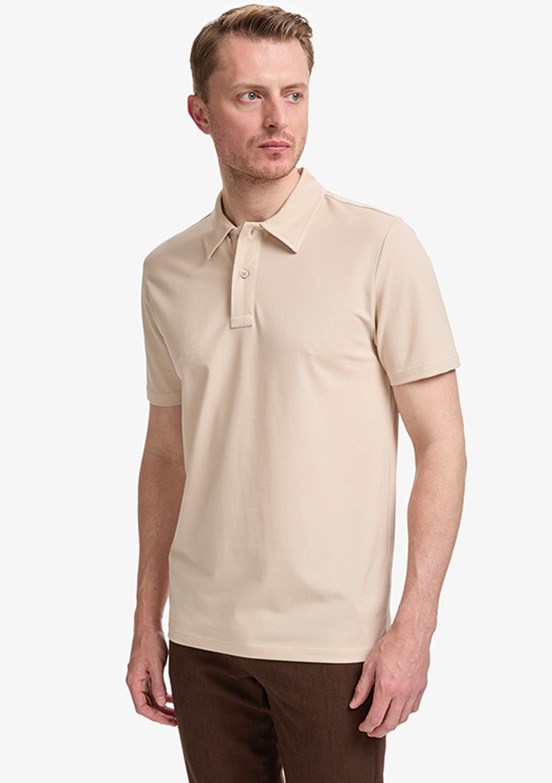 PİERRE CARDİN - Erkek Bej Regular T-Shirt