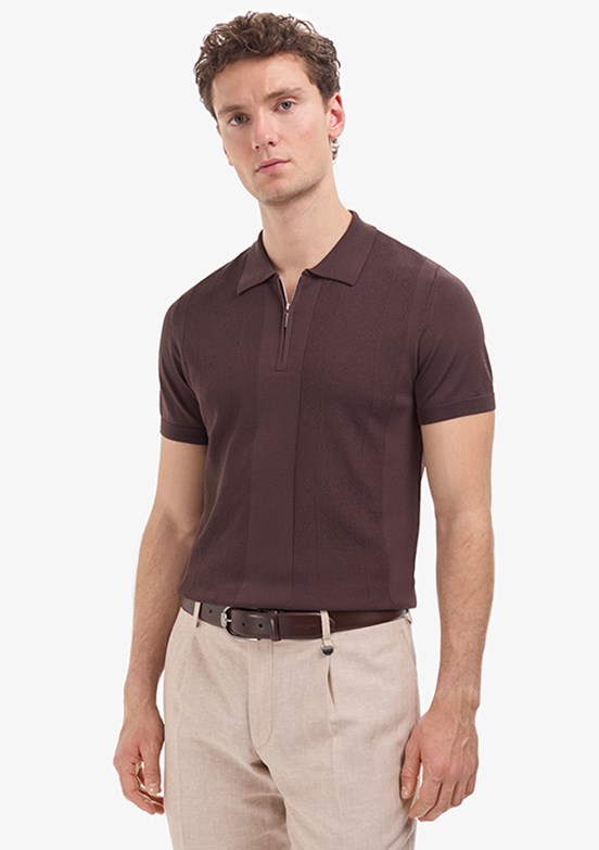 PİERRE CARDİN - Erkek Kahverengi Slim Kazak