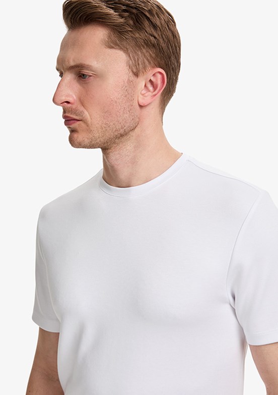 PİERRE CARDİN - Erkek Beyaz Basic T-Shirt