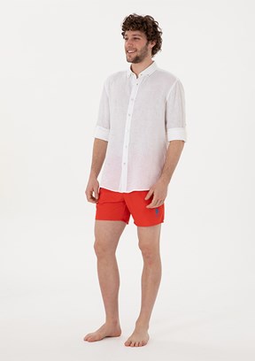 US POLO ASSN - Erkek Kırmızı Deniz Şortu