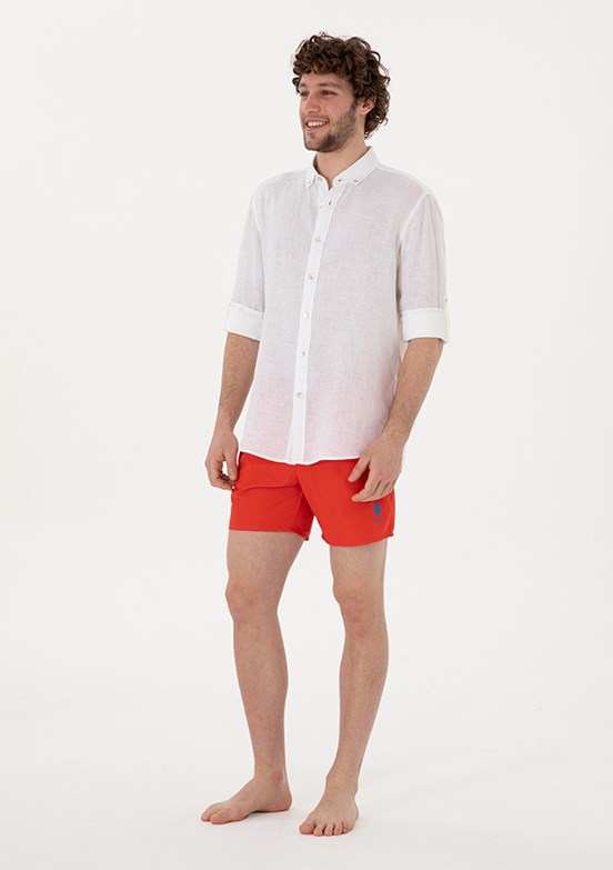 US POLO ASSN - Erkek Kırmızı Deniz Şortu