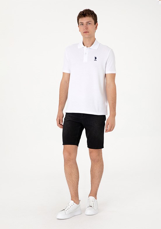 US POLO ASSN - Erkek Siyah Denim Şort