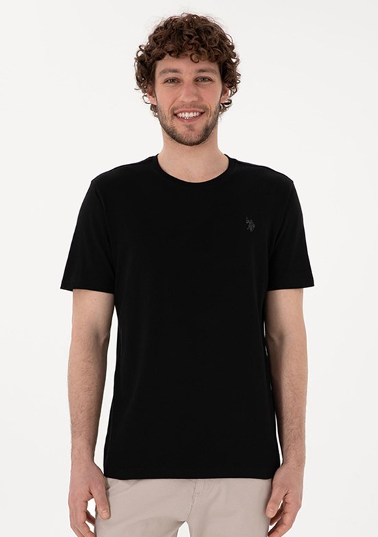 US POLO ASSN - Erkek Siyah Basic T-Shirt