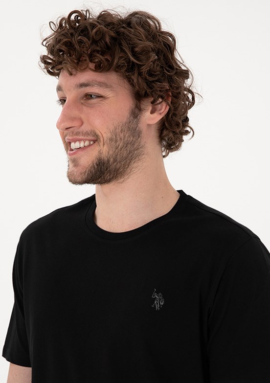 US POLO ASSN - Erkek Siyah Basic T-Shirt