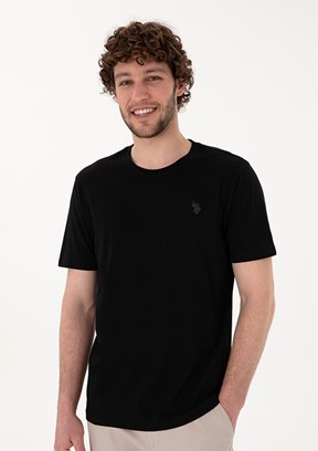 US POLO ASSN - Erkek Siyah Basic T-Shirt
