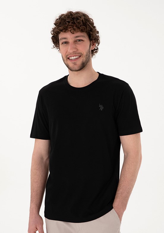 US POLO ASSN - Erkek Siyah Basic T-Shirt