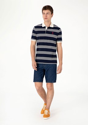 US POLO ASSN - Erkek Mavi Denim Şort