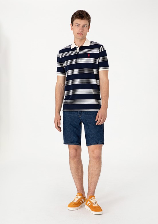 US POLO ASSN - Erkek Mavi Denim Şort