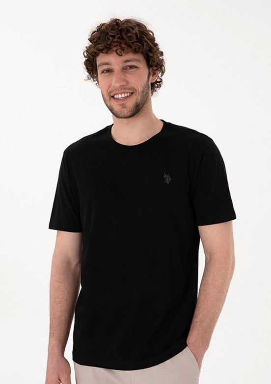 US POLO ASSN - Erkek Siyah Basic T-Shirt