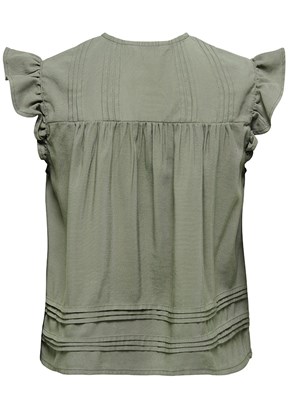 ONLY - 15364293 Kadın Yeşil Sıfır Kol Bluz