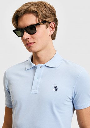 US POLO ASSN - Erkek Mavi Basic T-Shirt