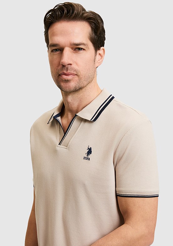 US POLO ASSN - Erkek Bej Slim T-Shirt