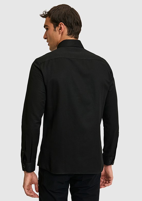 US POLO ASSN - Erkek Siyah Uzun Kol Gömlek