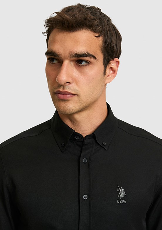 US POLO ASSN - Erkek Siyah Uzun Kol Gömlek