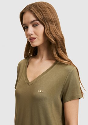 US POLO ASSN - Kadın Yeşil Basic T-Shirt