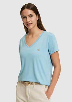 US POLO ASSN - Kadın Mavi Basic T-Shirt