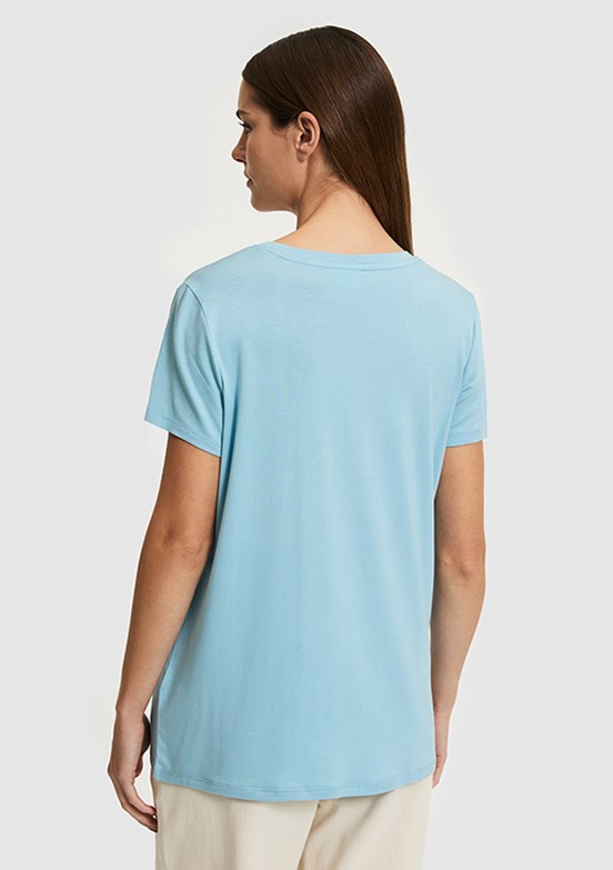 US POLO ASSN - Kadın Mavi Basic T-Shirt