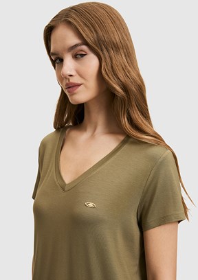US POLO ASSN - Kadın Yeşil Basic T-Shirt