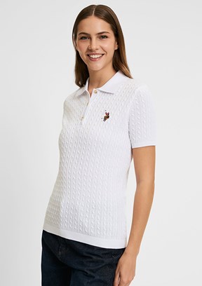 US POLO ASSN - Kadın Beyaz Slim Kazak