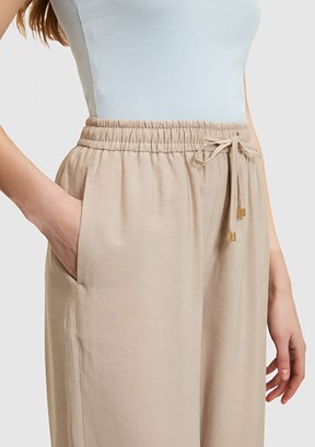 US POLO ASSN - Kadın Bej Relax Pantolon