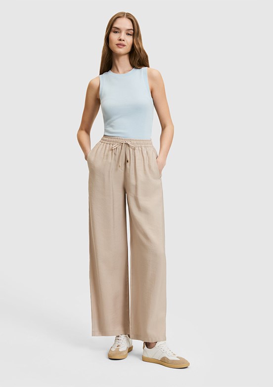 US POLO ASSN - Kadın Bej Relax Pantolon