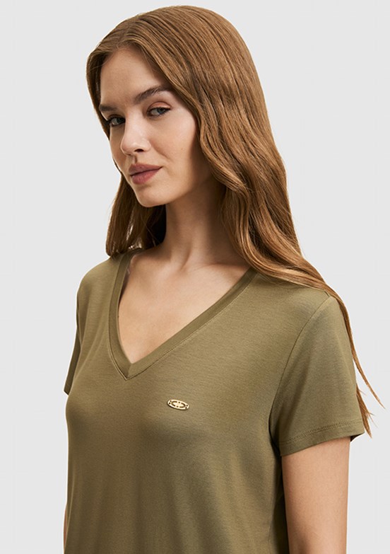 US POLO ASSN - Kadın Yeşil Basic T-Shirt