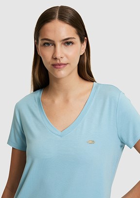 US POLO ASSN - Kadın Mavi Basic T-Shirt