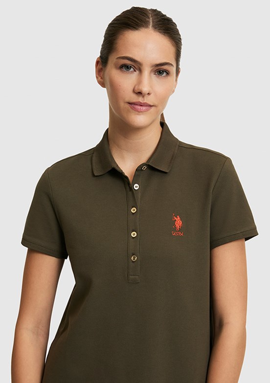 US POLO ASSN - Kadın Yeşil Örme Elbise
