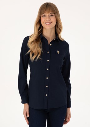 US POLO ASSN - Kadın Lacivert Slim Gömlek