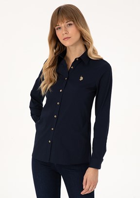 US POLO ASSN - Kadın Lacivert Slim Gömlek