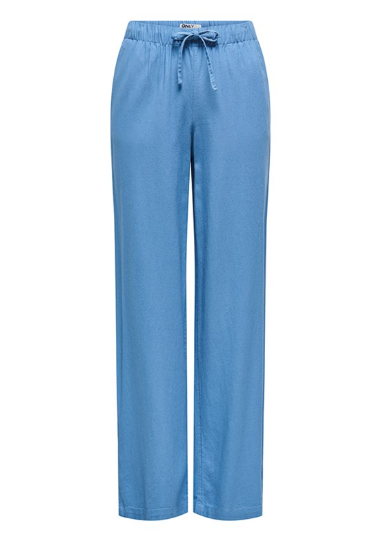 ONLY - 15363676 Onlgoa Mw Kadın Mavi Beli Lastikli Pantolon