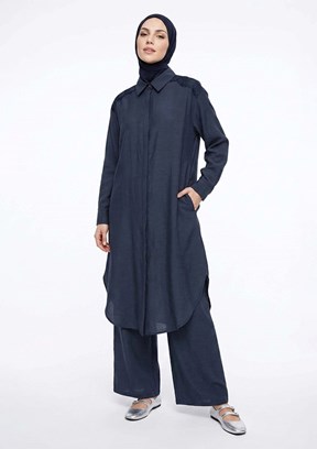 ARMİNE - 26YT665 Kadım İndigo Pantolon Takım
