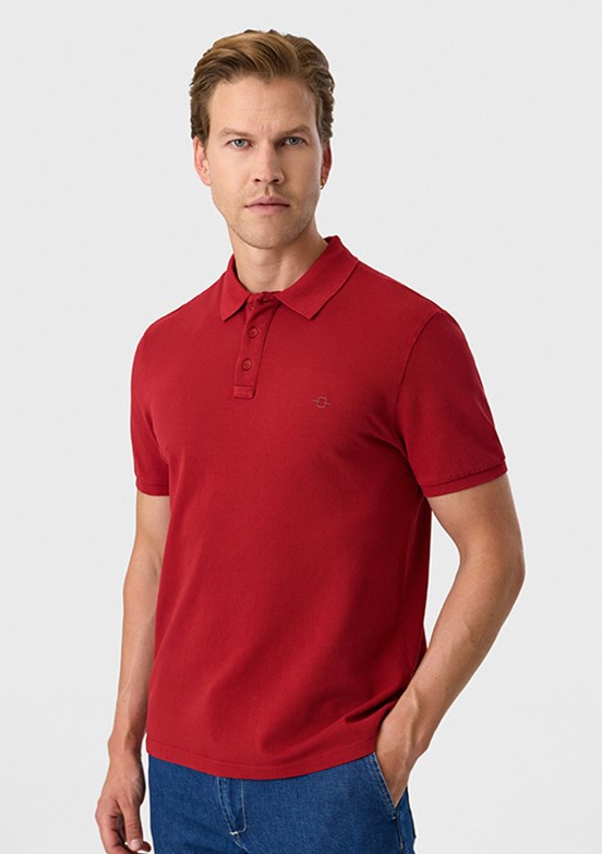BACKANDBOND - B35S10018 Erkek Kırmızı Polo Yaka T-Shırt