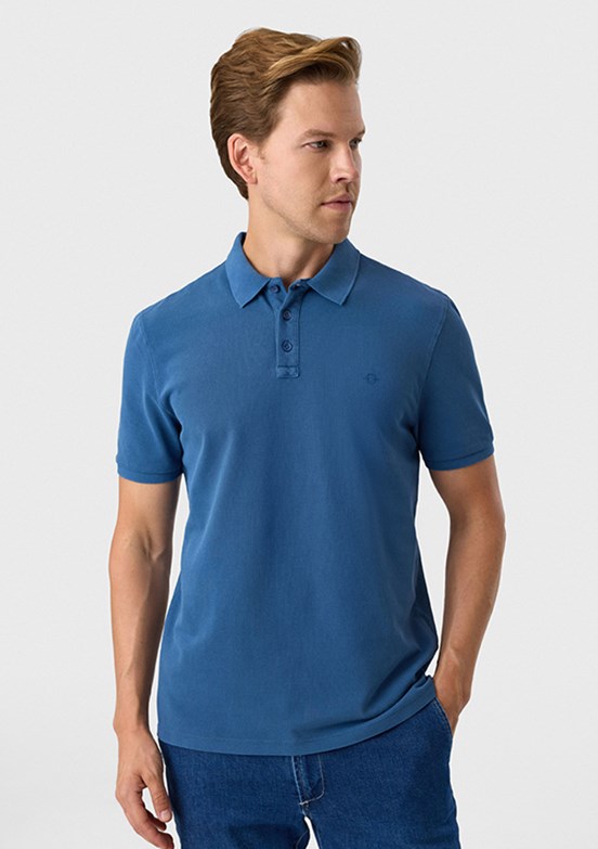 BACKANDBOND - B35S10018 Erkek Mavi Polo Yaka T-Shirt
